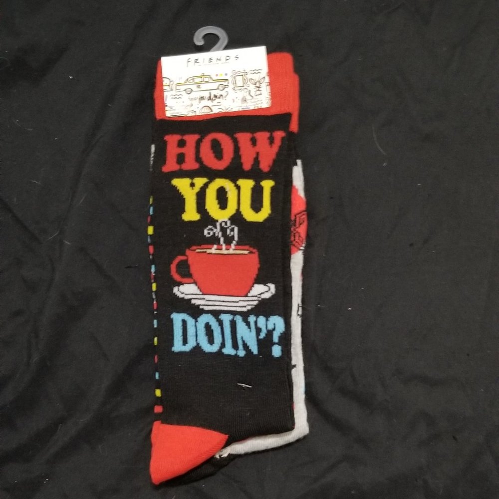 FRIENDS socks fits shoe size 6-12...set of 2 and word search book